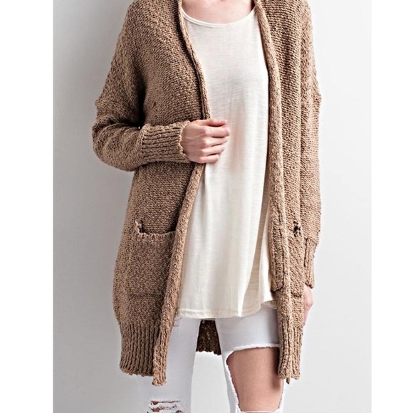 Free People Sweaters - Free People Tan Heavy Knit Cardigan Sz S